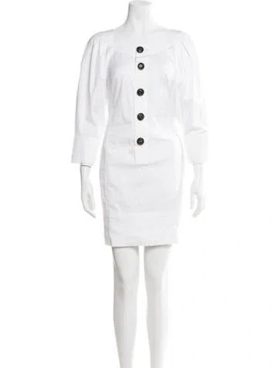Pre-owned Dsquared2 Square Neckline Mini Dress In White
