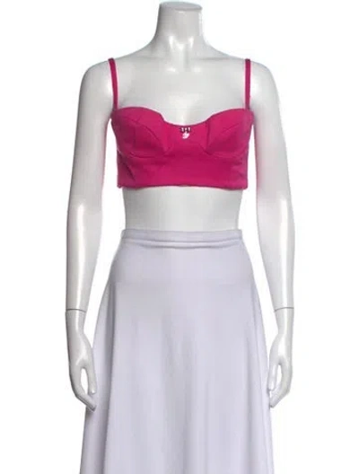 Pre-owned Dsquared2 Square Neckline Sleeveless Crop Top In Pink