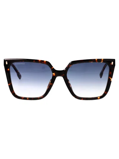 Dsquared2 Squared Sunglasses D2 0135/s 08608 In Havana