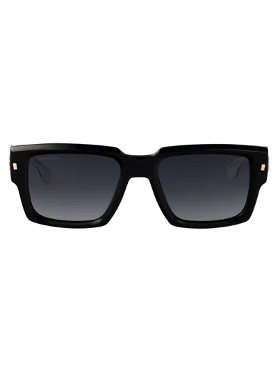 Dsquared2 Black Acetate Sunglasses In Purple