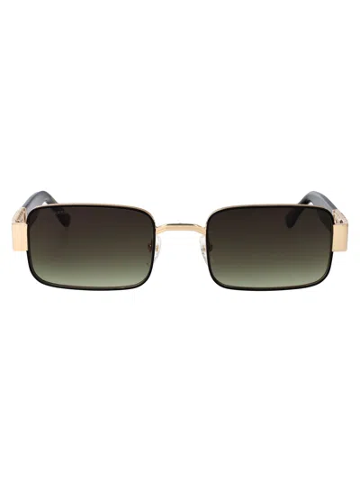 Dsquared2 Matte Gold Black Metal Sunglasses In Green