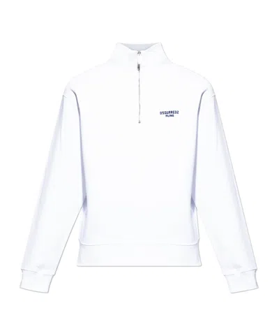 DSQUARED2 DSQUARED2 STAND UP COLLAR HALF-ZIP SWEATSHIRT