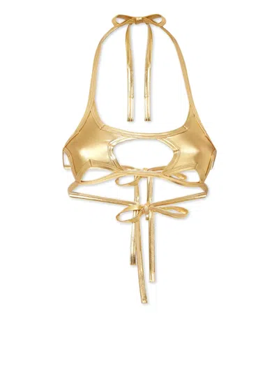 Dsquared2 Star Bikini Top In Gold