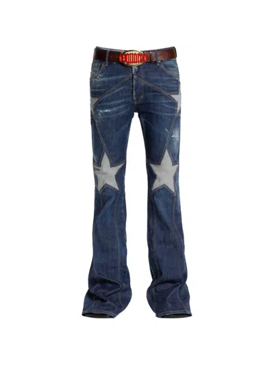Dsquared2 Star-detail Denim Jeans In Blue