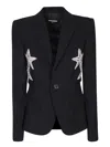 Dsquared2 Stretch Blazer Rhinestone Embellishments In Black