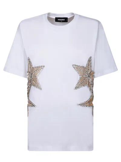Dsquared2 Starry Night Black T-shirt In White