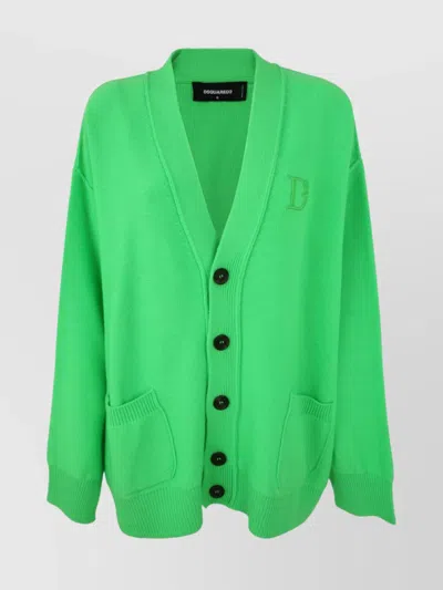 DSQUARED2 STATEMENT KNIT CARDIGAN FEATURING POCKETS