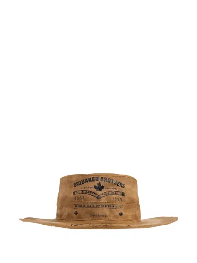 Dsquared2 Stitched Brim Hat In Brown