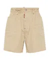 Dsquared2 Big Brother Ripped Cotton Shorts In Nude