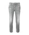 Dsquared2 Stone Wash Tight Jeans In Gray