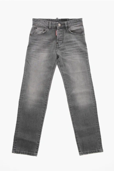 Dsquared2 Stone Washed Stanislav Denims 14cm In Gray