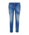 Dsquared2 Stonewashed Crop-leg Jeans In Blue
