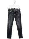 Dsquared2 Stonewashed Skinny-cut Skater Jeans In Black