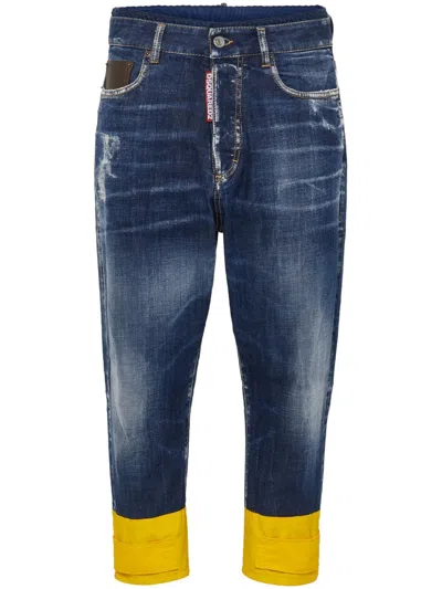 Dsquared2 Stonewashed Slim-cut Jeans In Blue