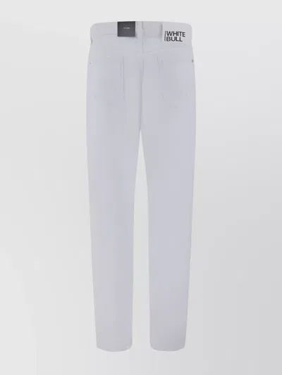 Dsquared2 Straight Cotton Denim Pants With Distressed Design In White