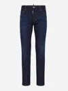 Dsquared2 Five Pocket Stretch Denim Trousers With Localized Wear Washing