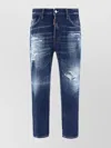 DSQUARED2 STRAIGHT COTTON JEANS DISTRESSED DETAILING