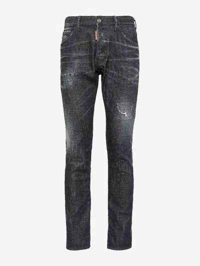Dsquared2 Straight Denim Jeans In Black