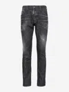 Dsquared2 Easy Black Wash Tidy Biker Black Stretch Cotton Denim Jeans In Black