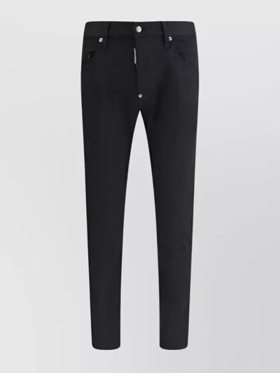 Dsquared2 Straight Fit Cotton Skater Jeans In Black