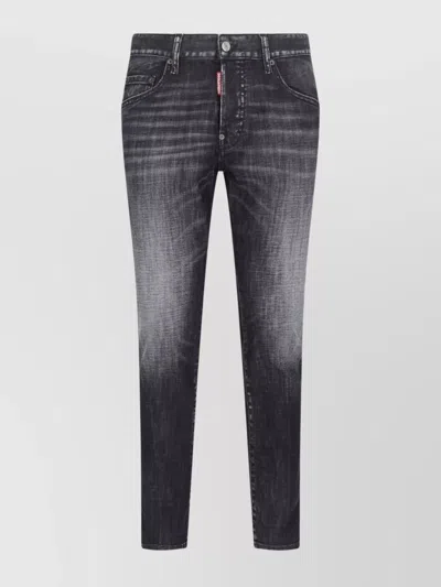 Dsquared2 Straight Fit Trousers Faded Effect In Black