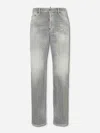 Dsquared2 Relaxed Fit Distressed Denim Jeans In Gray