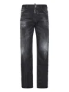 Dsquared2 Faded Black Straight Jeans With Ripped Detailing In Black