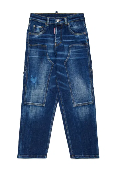 DSQUARED2 JEANS STRAIGHT LAVAGGIO BLU MEDIO