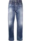 Dsquared2 Boston Jeans In Dark Blue Denim In Blue