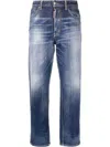 Dsquared2 Boston Jeans In Dark Blue Denim In Blue