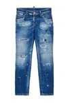 Dsquared2 Jeans Straight Con Rotture E Macchie In Blue