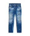 Dsquared2 Straight Jeans With Tears And Stains In Blue