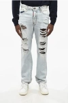 Dsquared2 Straight Leg 642 Destroyed Jeans 19cm In Blue