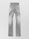 DSQUARED2 STRAIGHT LEG BLEACHED DISTRESSED DENIM TROUSERS