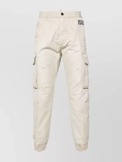 Dsquared2 Straight Leg Cargo Trousers In Gray