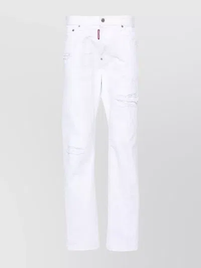 Dsquared2 Straight Leg Denim Jeans In White