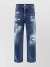 Dsquared2 Straight Leg Cotton Jeans With Distressed Styling