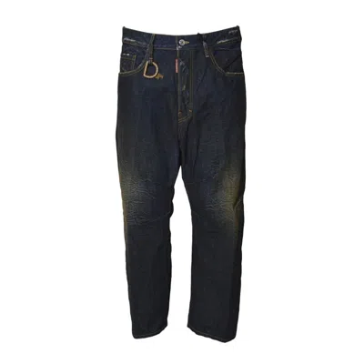 Dsquared2 Straight-leg Denim Jeans With Distressed Detailing In Black