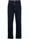 Dsquared2 Straight-leg Denim Pants With Contrast Stitching In Black