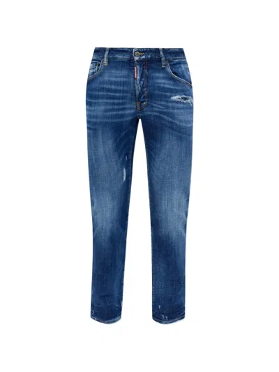 Dsquared2 Straight-leg Distressed Jeans In Blue