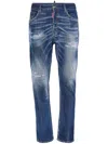 Dsquared2 Distressed Straight-leg Jeans In Navy Blue