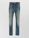 Dsquared2 Blue Jeans With Logo Patch On The Rear And Distressed Effect In Denim Man In Blue