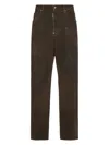 Dsquared2 Bull Leatherette Wash Loose Jeans In Brown