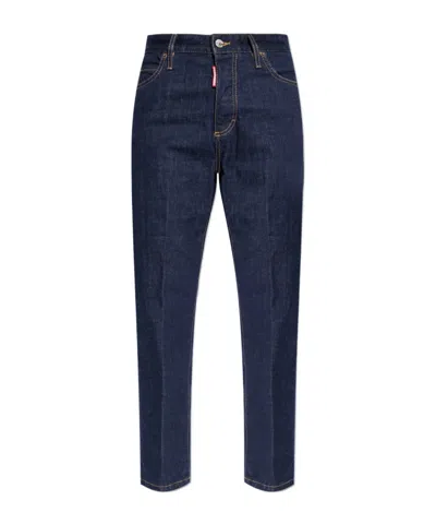 Dsquared2 Straight Leg Jeans In Blue