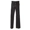 Dsquared2 Straight-leg Jeans With Subtle Animal Print And Sheen In Black