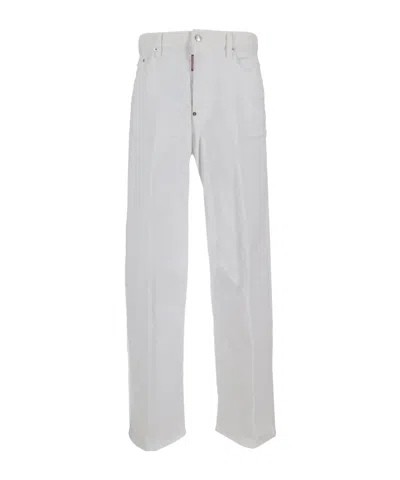 Dsquared2 Straight Leg Loose Jeans In White