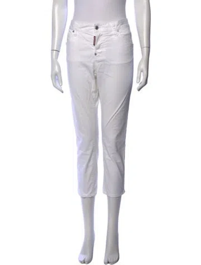Pre-owned Dsquared2 Straight Leg Pants In White