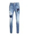 Dsquared2 Straight-leg Patchwork Jeans In Blue