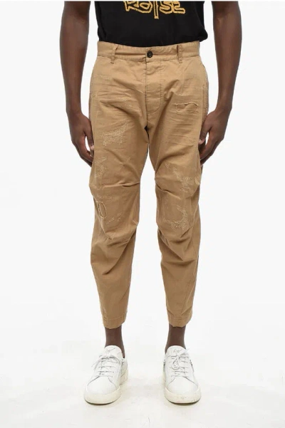 Dsquared2 Straight Leg Skipper Fit Pants In Brown