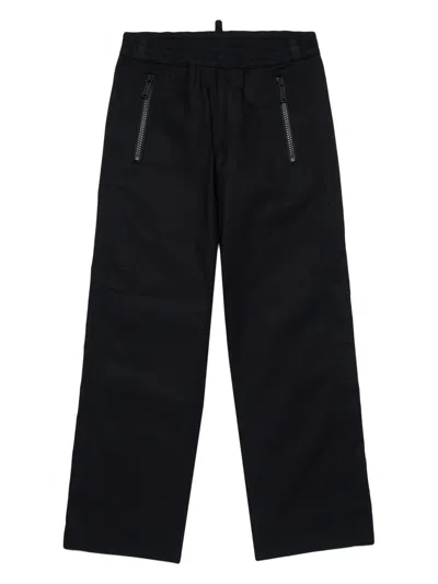 Dsquared2 Kids' Straight-leg Trousers In Black